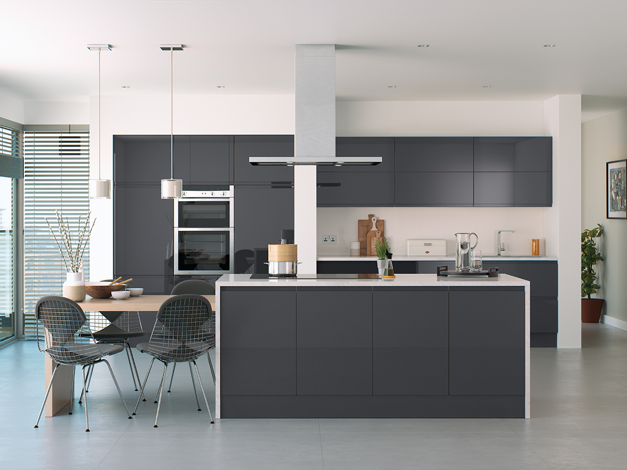 Lucente Kitchen in Anthracite Gloss