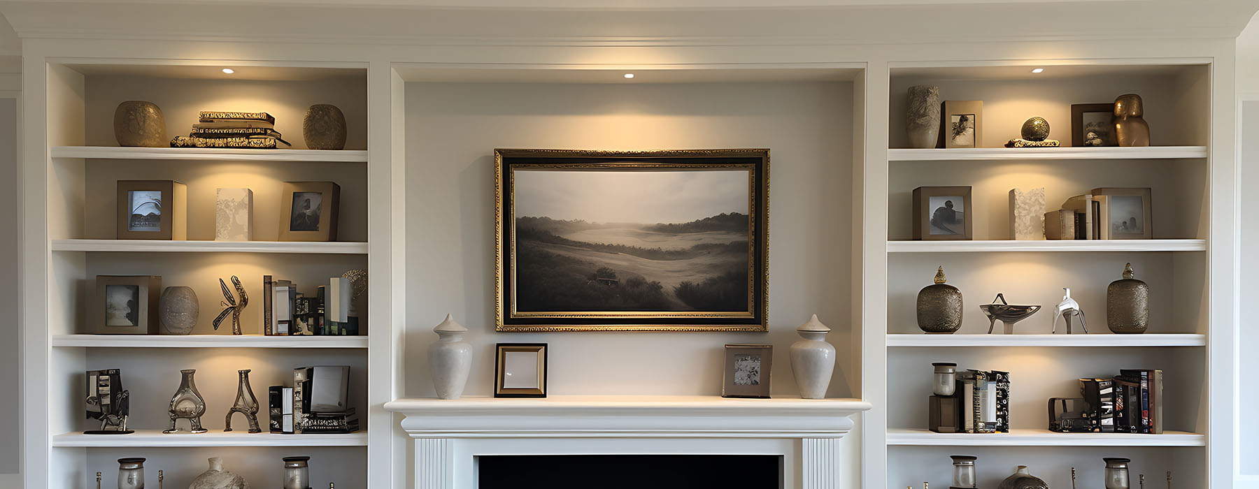 Fitted living room cabinets