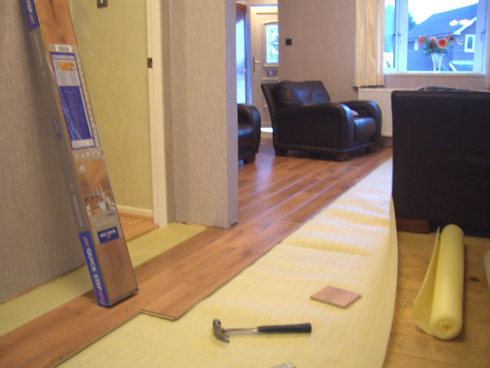 Wooden flooring installation