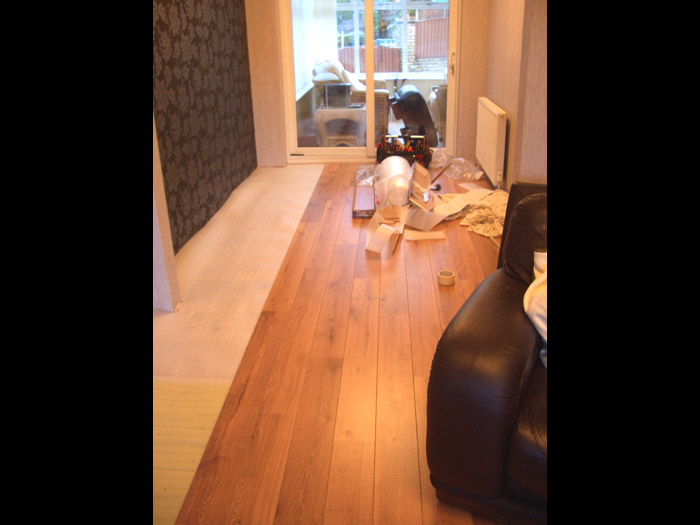 Wooden flooring installation