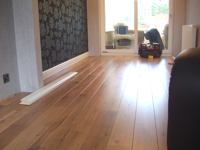 Wooden flooring installation