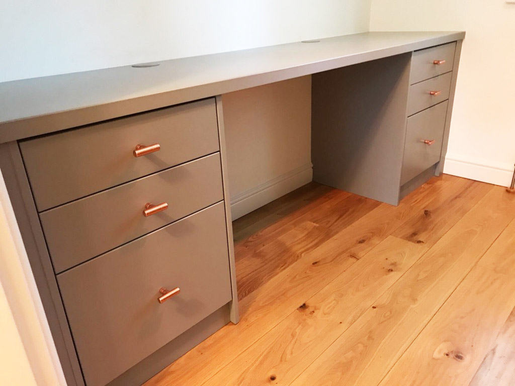 Grey office desk